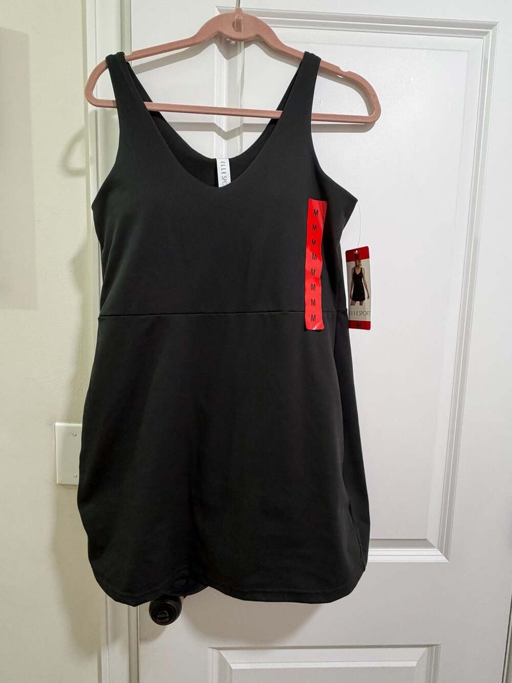 Elle Sport Women's Active Tank Dress with Built-in Shorts and Pockets size Med
